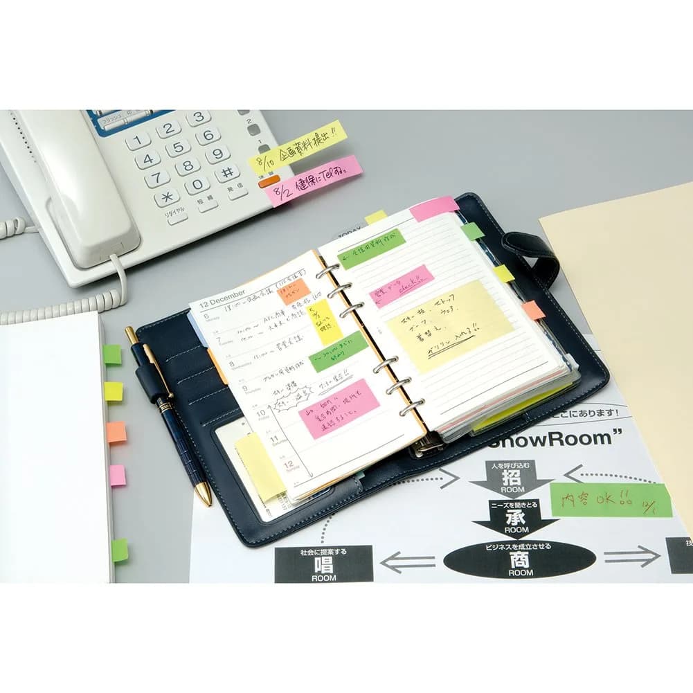 Yamato Memoc Roll Tape 15mm x 10m (0.49in x 32.8ft) 3-Color Set | Japanese Stationery for Organized Labeling - view 3