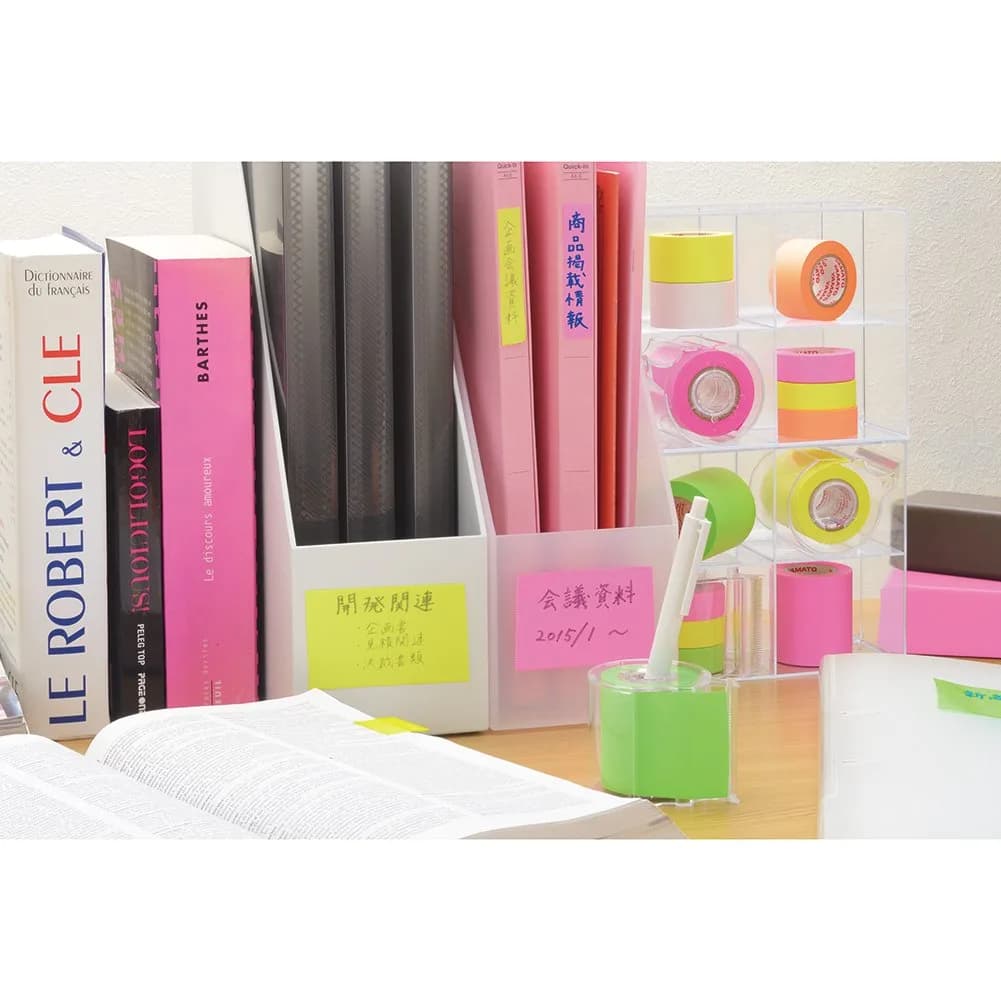 Yamato Memoc Roll Tape 15mm x 10m (0.49in x 32.8ft) 3-Color Set | Japanese Stationery for Organized Labeling - view 4