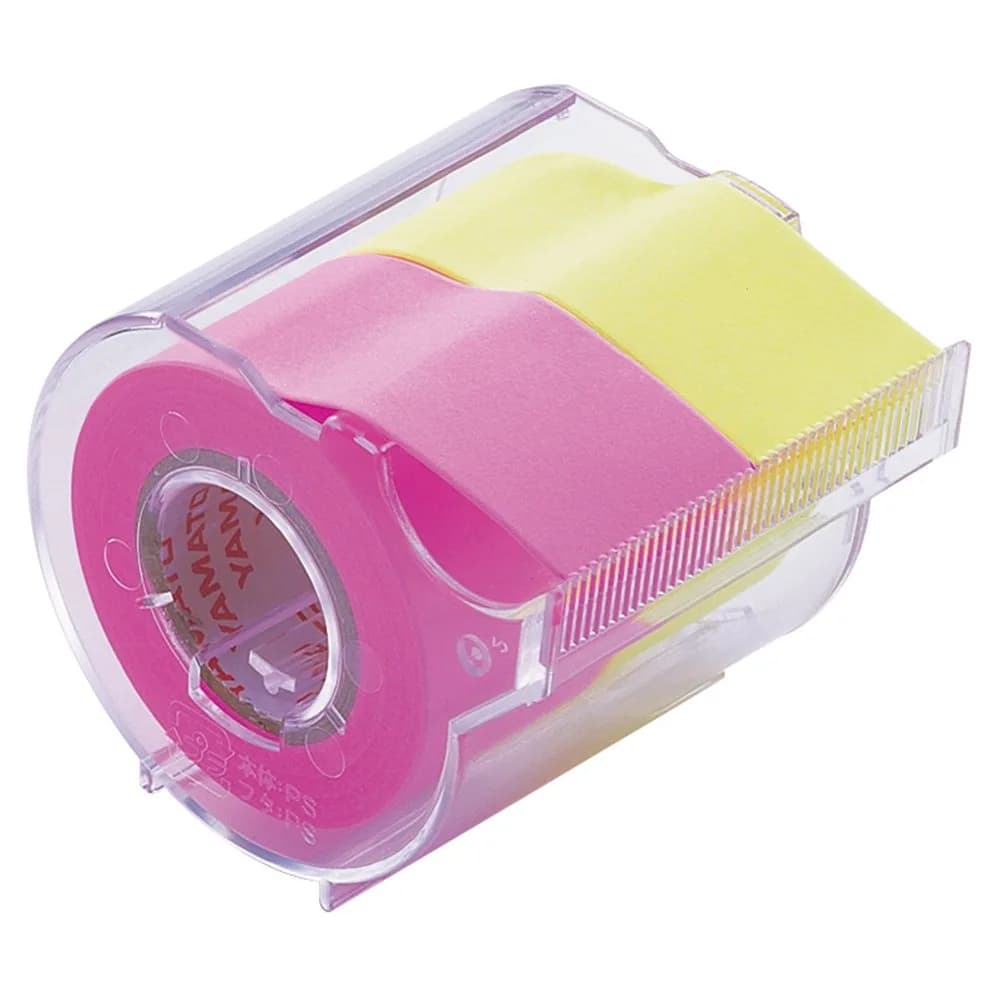 Yamato Memoc Roll Tape with Dispenser, 25mm x 10m, Rose & Lemon | Japanese Stationery Tape for Planners & Notebooks - main product image