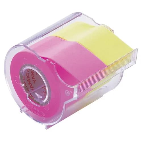 Yamato Memoc Roll Tape with Dispenser, 25mm x 10m, Rose & Lemon | Japanese Stationery Tape for Planners & Notebooks thumbnail 1
