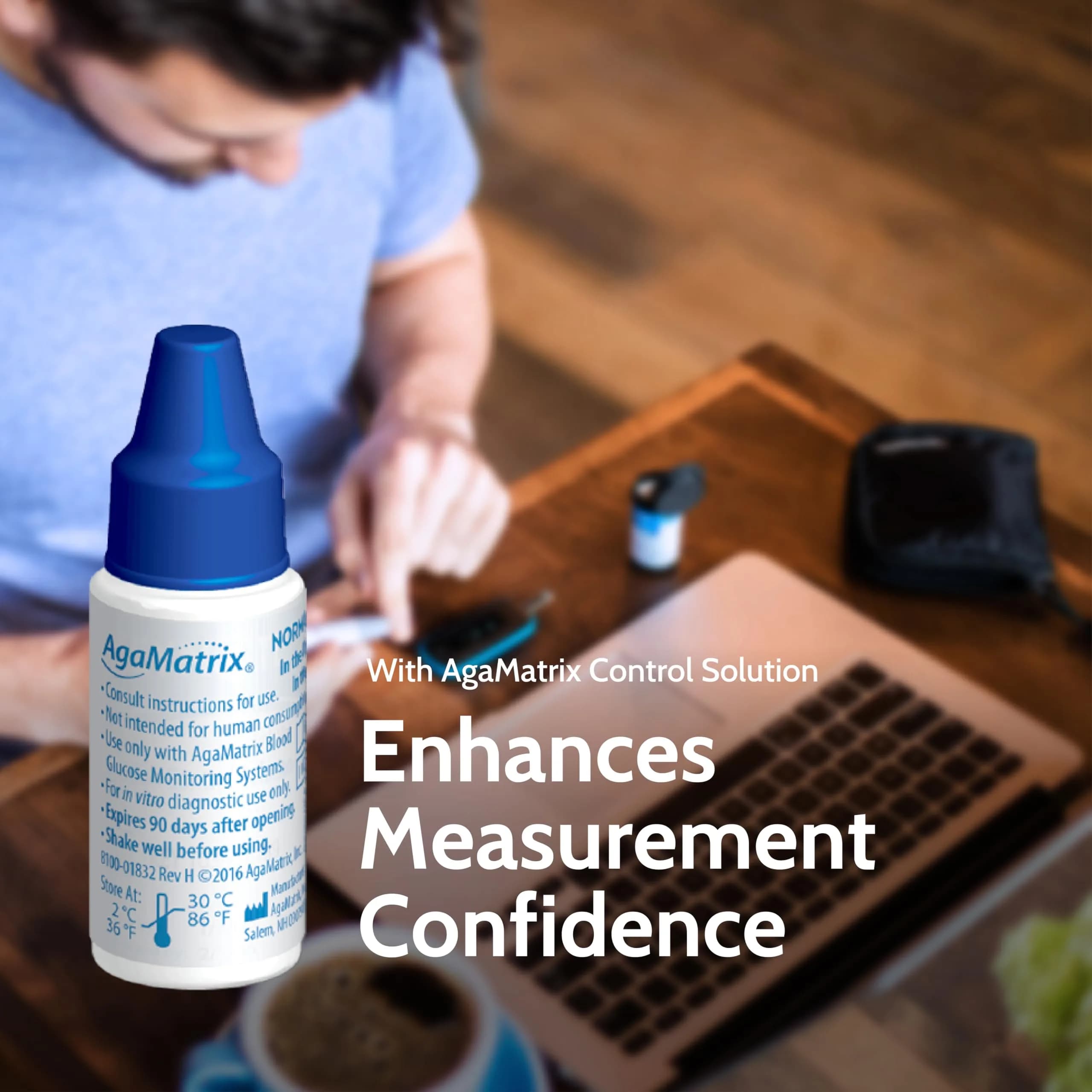 AgaMatrix Wavesense Normal Control Solution 6ml (0.2 Fl Oz) | For Quality Control Testing - view 3