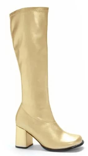 Ellie Shoes Gogo Boot, Gold, 10 M US | 1960s-style, Chunky Heel, Full-Length Zipper thumbnail 1