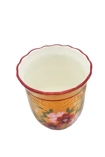 ACK Utensil Holder (Garden) Yellow | Modern Ceramic Kitchen Organizer 5.75" thumbnail 2