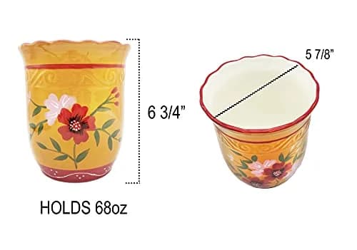 ACK Utensil Holder (Garden) Yellow | Modern Ceramic Kitchen Organizer 5.75" thumbnail 3