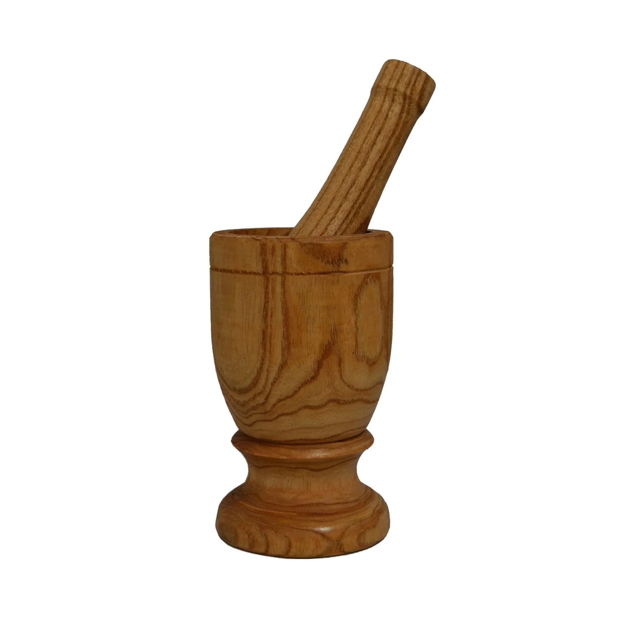 Imusa Jumbo Wood Mortar & Pestle for Crushing and Grinding | Durable Natural Finish, 4-inch Diameter