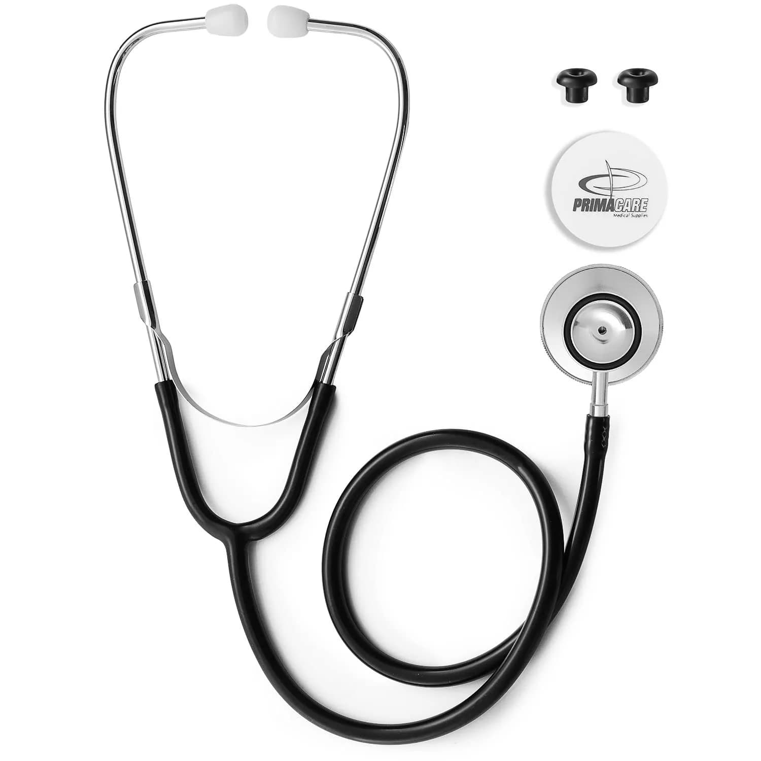 Primacare Adult Size 22 Inch Stethoscope Blue | Lightweight Aluminum Dual Head for Diagnostics — Black