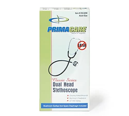 Primacare DS-9290-BK Adult Size 22" Stethoscope for Diagnostics and Screening Instrument, Lightweight and Aluminum Double Head Flexible Stethoscope, Black thumbnail 6