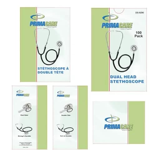 Primacare DS-9290-BK Adult Size 22" Stethoscope for Diagnostics and Screening Instrument, Lightweight and Aluminum Double Head Flexible Stethoscope, Black thumbnail 8