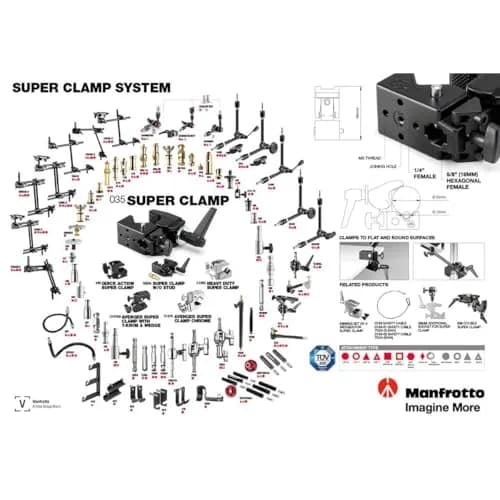 Manfrotto 035RL Super Clamp with Standard Stud | Heavy-Duty Camera & Lighting Mount (70-120 chars) thumbnail 2