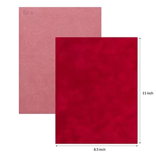 S·E·I Tomato Velvet Paper, Felt Fabric for Drawer & Jewelry Liner, 8.5" x 11" | Premium Felt Sheets for Crafts thumbnail 2