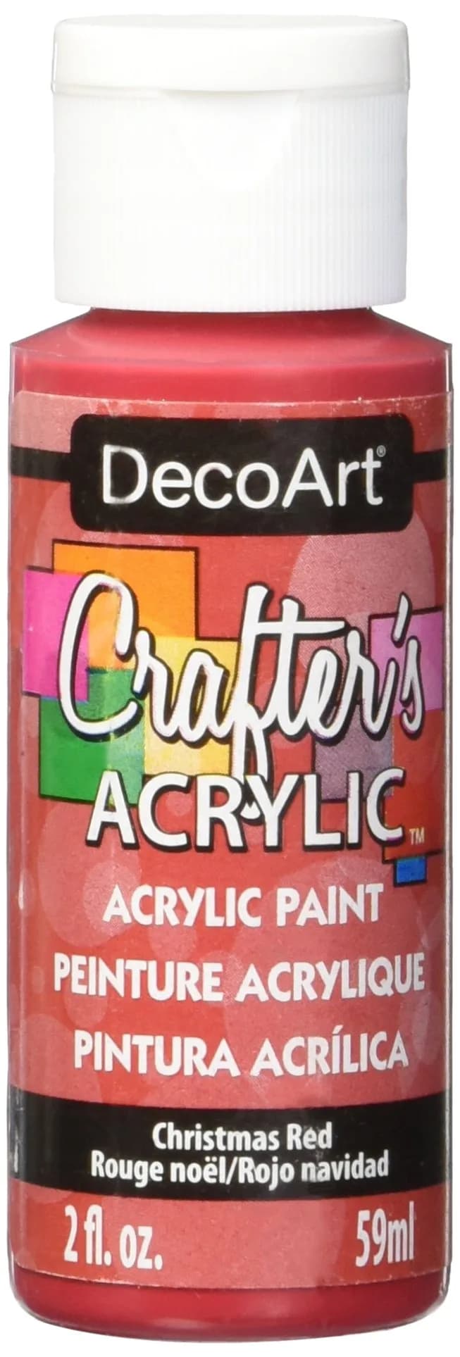 DecoArt Crafter's Acrylic Paint, 2-Ounce, Christmas Red | Versatile, Water-Based Craft Paint for Arts & Crafts - main product image