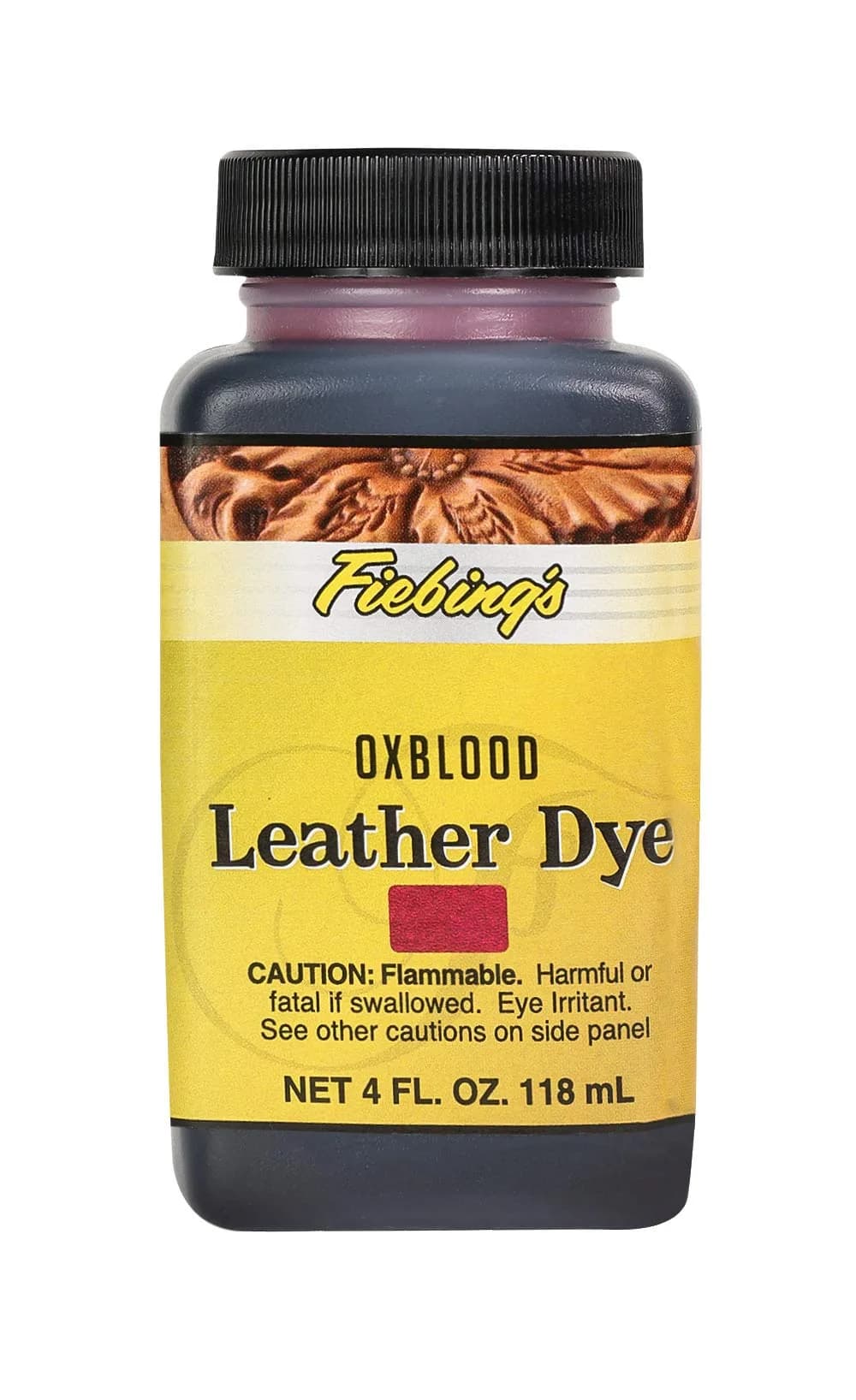 Fiebing's Oxblood Leather Dye 118ml (4 fl oz) | Permanent Alcohol-Based Dye for Vegetable Tanned Leather - main product image