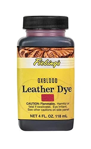 Fiebing's Oxblood Leather Dye 118ml (4 fl oz) | Permanent Alcohol-Based Dye for Vegetable Tanned Leather thumbnail 1