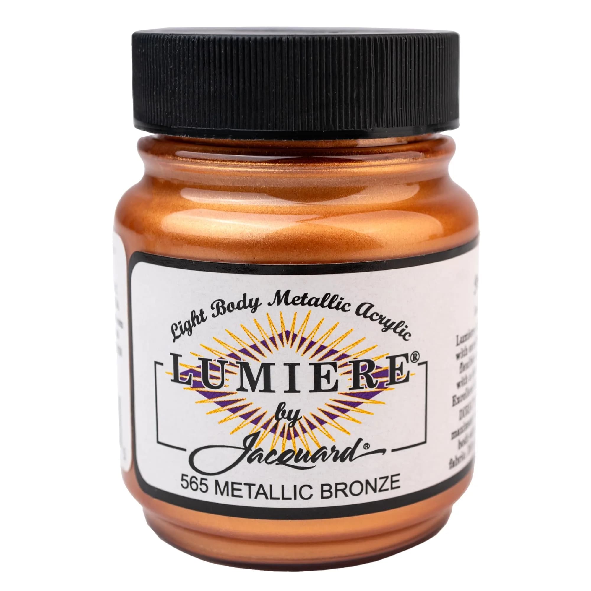 Jacquard Lumiere Metallic Fabric Paint, Metallic Bronze, 66ml (2.25 Fl Oz) | Opaque Acrylic for Fabric, Leather, Wood, Canvas - main product image