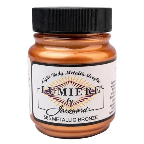 Jacquard Lumiere Metallic Fabric Paint, Metallic Bronze, 66ml (2.25 Fl Oz) | Opaque Acrylic for Fabric, Leather, Wood, Canvas thumbnail 1