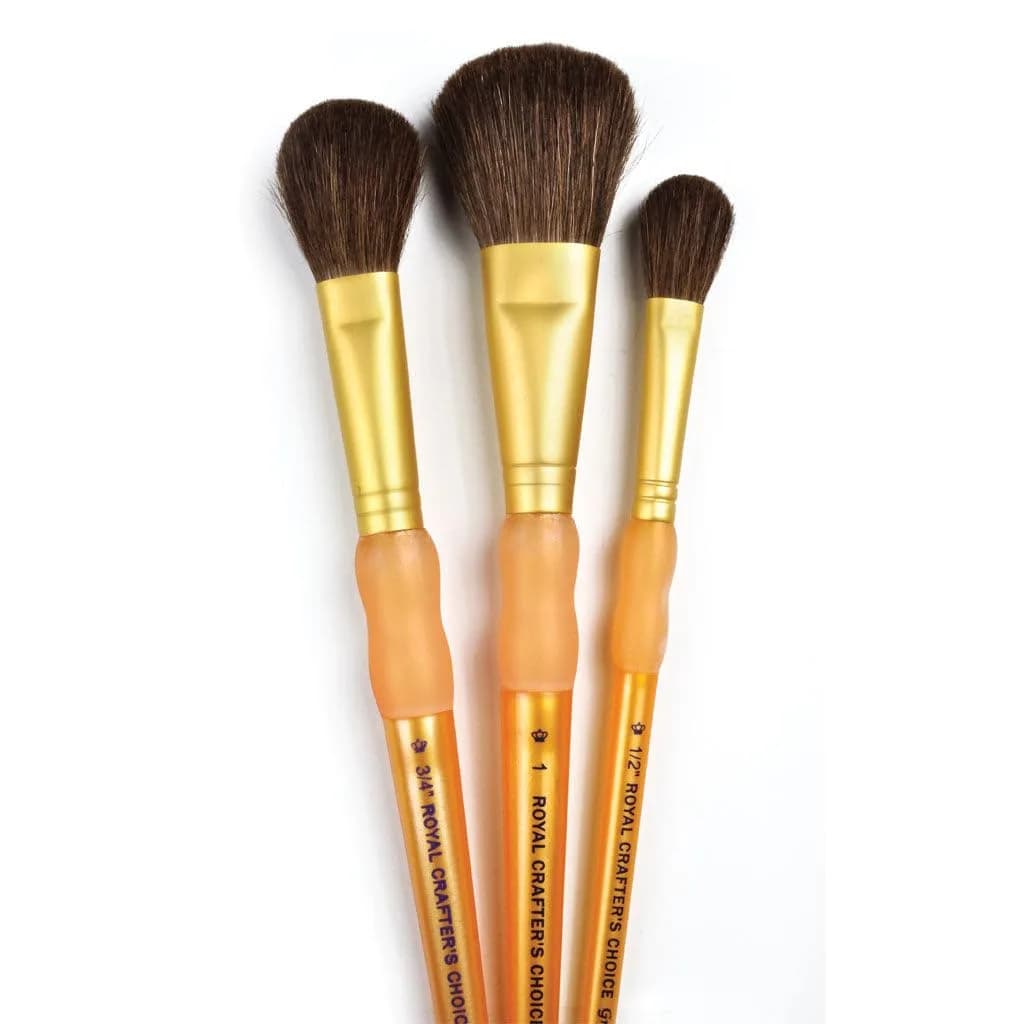 Royal & Langnickel Crafter's Choice Camel Brush Set - 3 Brushes | Synthetic Bristle for Arts & Crafts - main product image