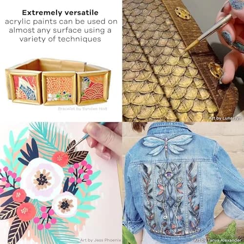 Jacquard Lumiere Fabric Paint Pearlescent Turquoise 66ml (2.25 Fl Oz) | Opaque Metallic Acrylic for Fabric, Canvas, Wood thumbnail 5