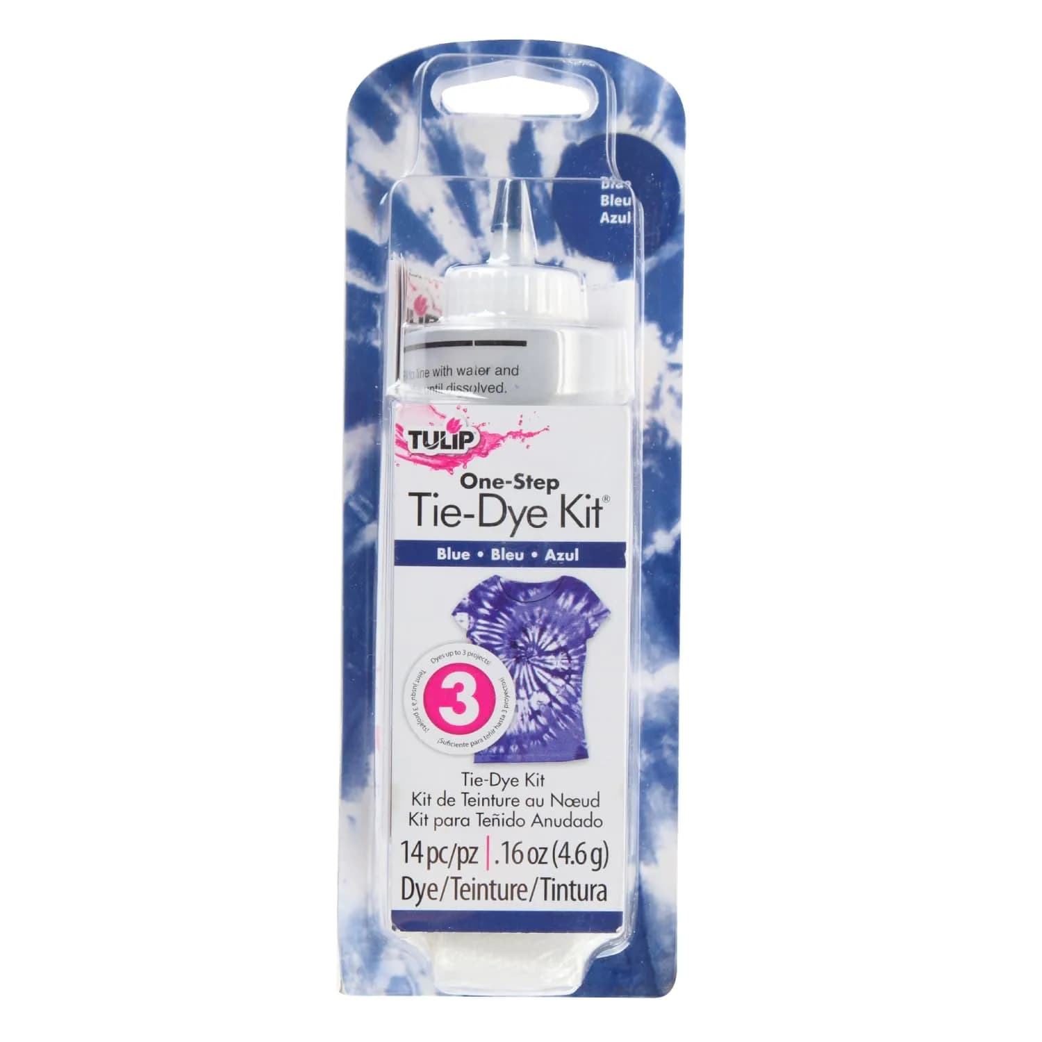 Tulip One-Step Tie-Dye Kit Vibrant Colors for Fabric 4 fl oz (118ml) Blue | Easy-Use Liquid Dye for Cotton, Wool, Rayon, Silk — Blue