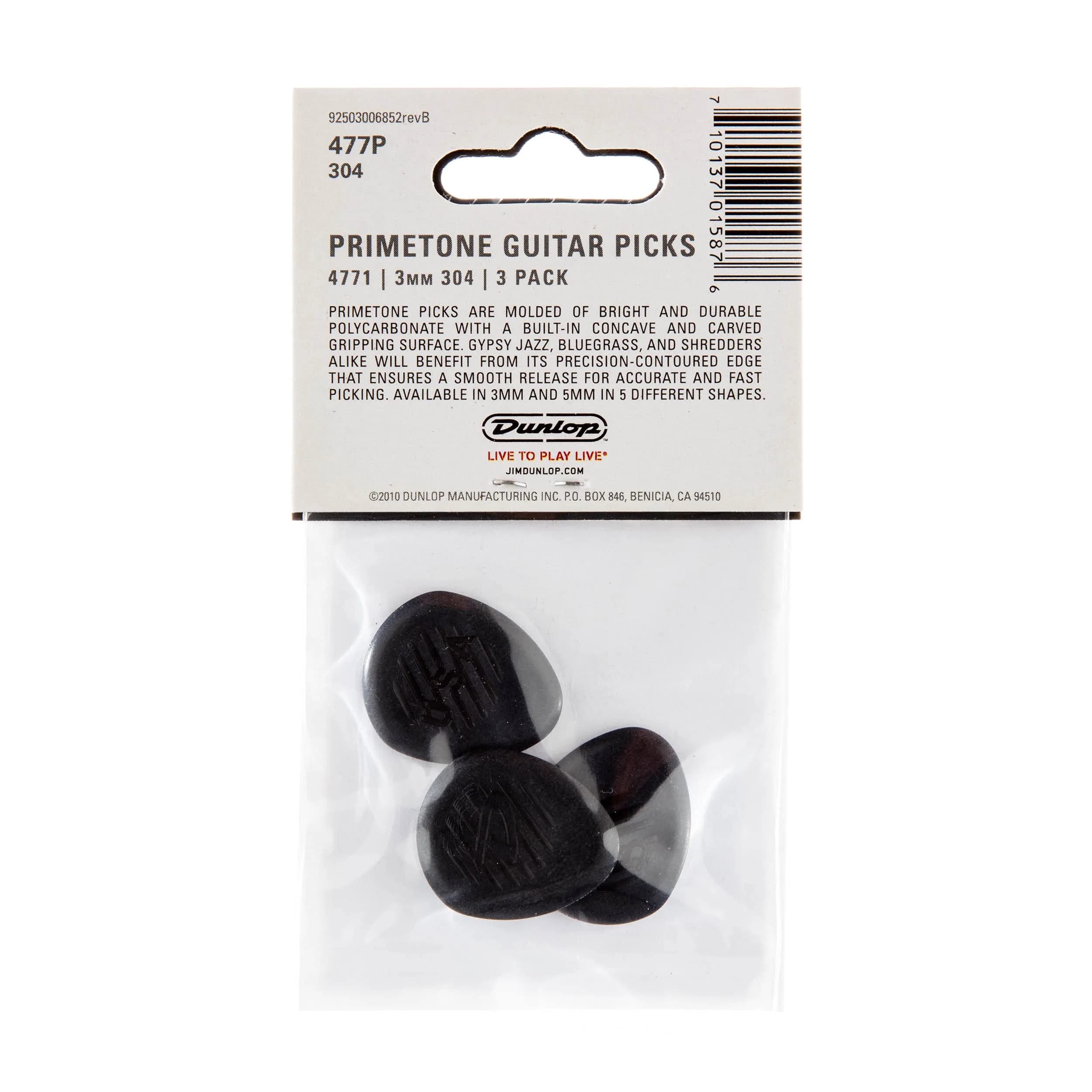 Jim Dunlop Primetone Classic Round Tip Pick 3.0MM (3 Pack) | Jazz & Gypsy Jazz Tone - view 5