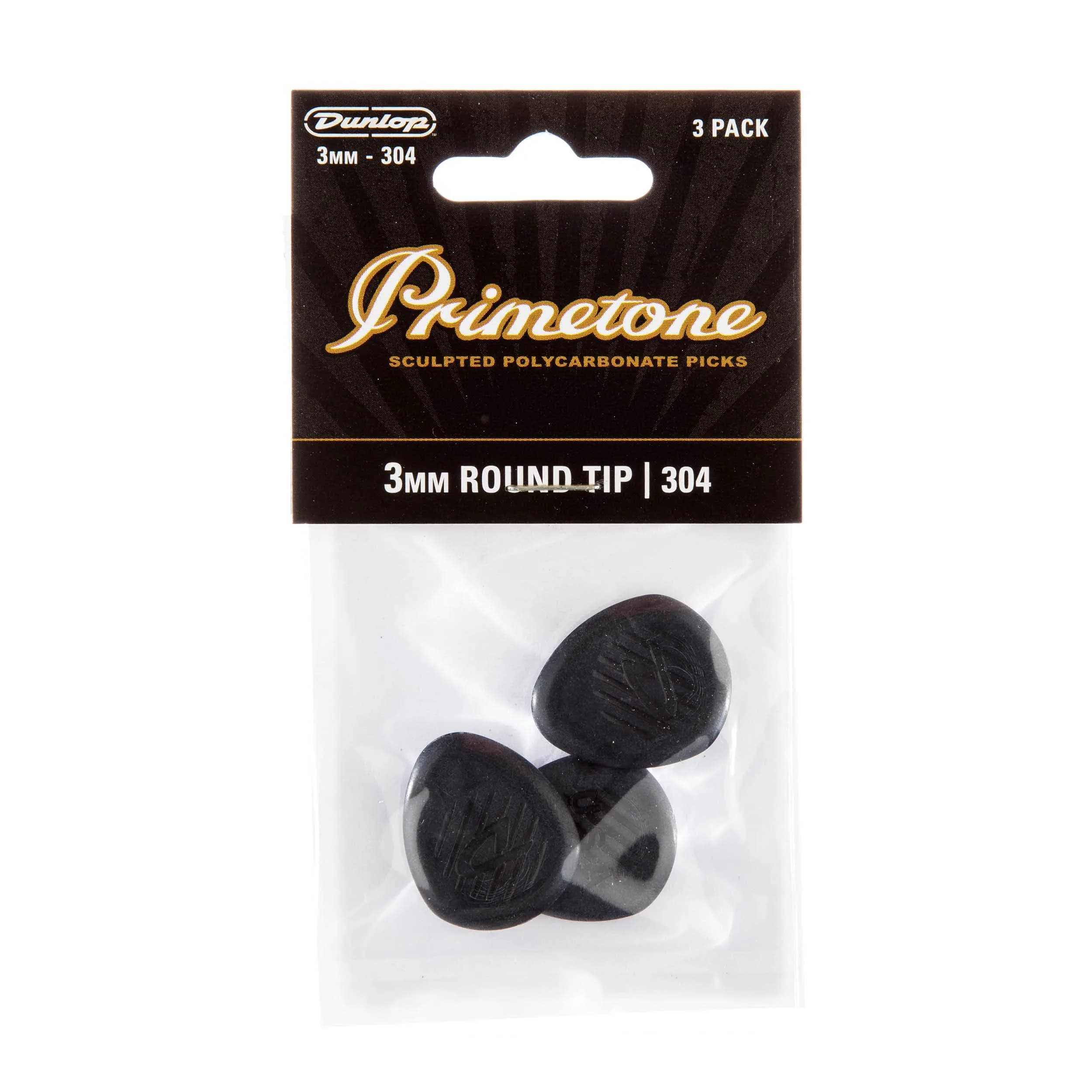 Jim Dunlop Primetone Classic Round Tip Pick 3.0MM (3 Pack) | Jazz & Gypsy Jazz Tone - view 4