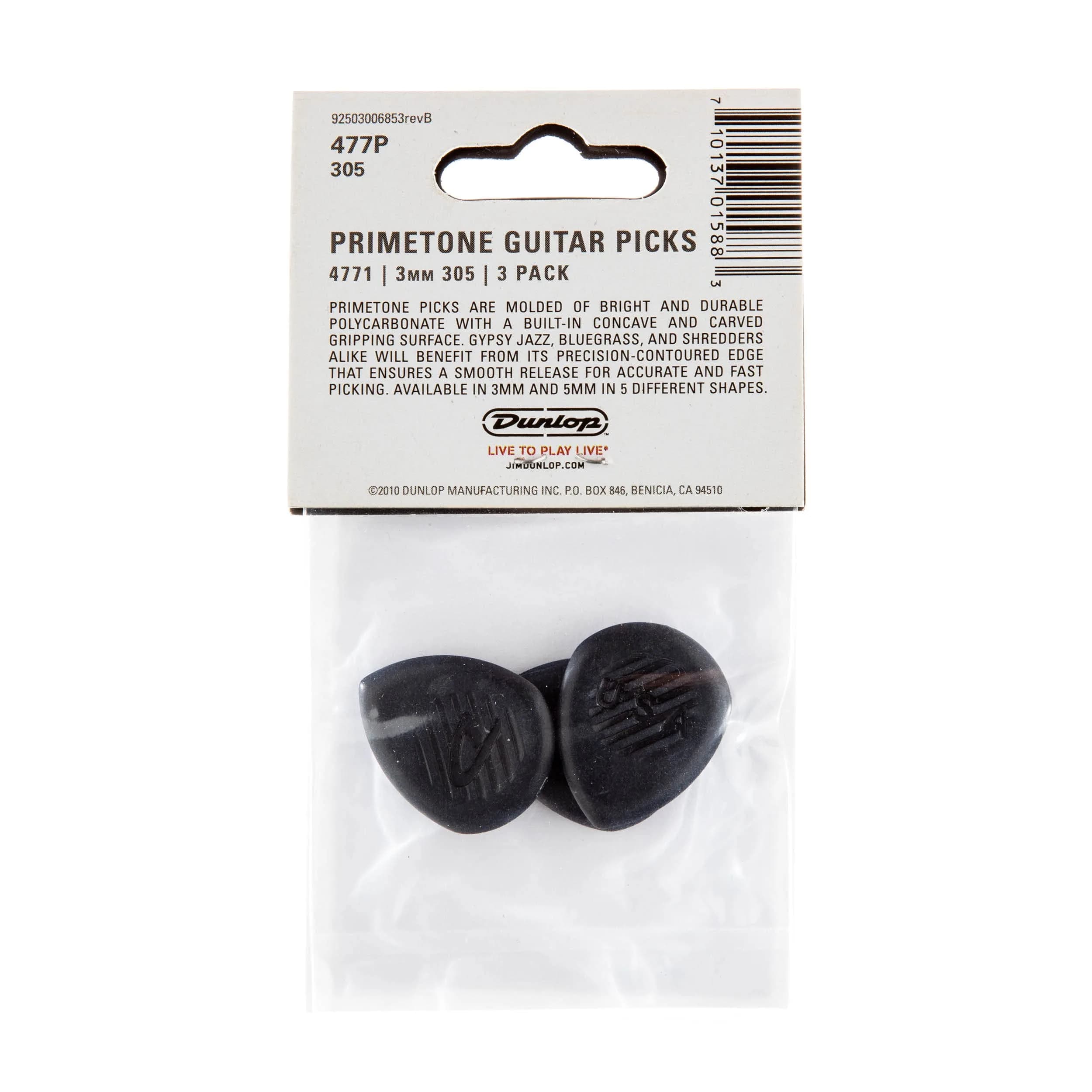 Jim Dunlop Primetone Classic Sharp Tip Pick 3.0mm (3 Pack) | Precision Contoured Edge for Jazz & Shredding - view 5