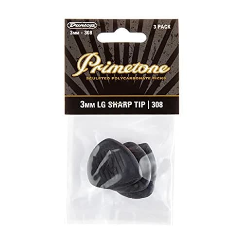 Jim Dunlop Primetone Classic Large Sharp Tip Pick 3.0mm (0.12 in) - 3 Pack | Precision Picking for Jazz & Shred thumbnail 4