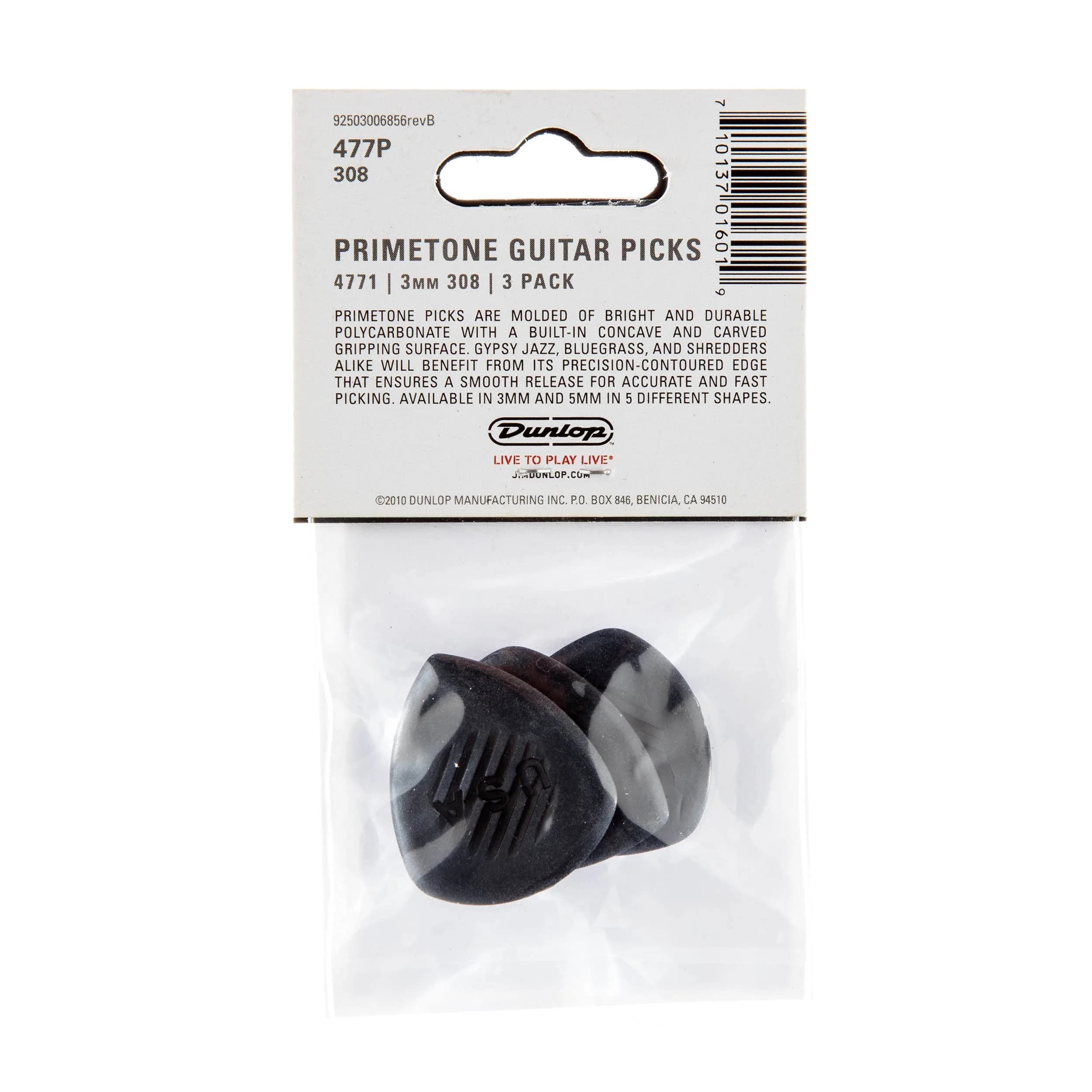 Jim Dunlop Primetone Classic Large Sharp Tip Pick 3.0mm (0.12 in) - 3 Pack | Precision Picking for Jazz & Shred - view 5