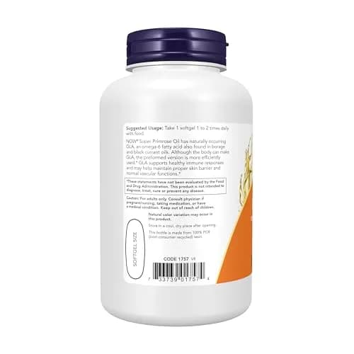 NOW Foods Super Primrose 1300 mg Softgels (120 Count) | GLA for Women's Health & Skin Barrier Support thumbnail 3