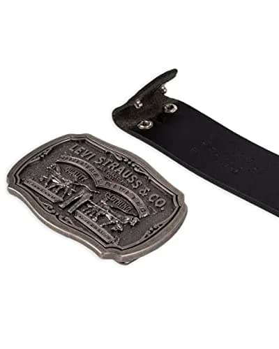Levi's Men's Leather Belt With Removable Plaque Buckle, Black, 1.5 inches (3.81 cm) | Classic Casual Wear thumbnail 5