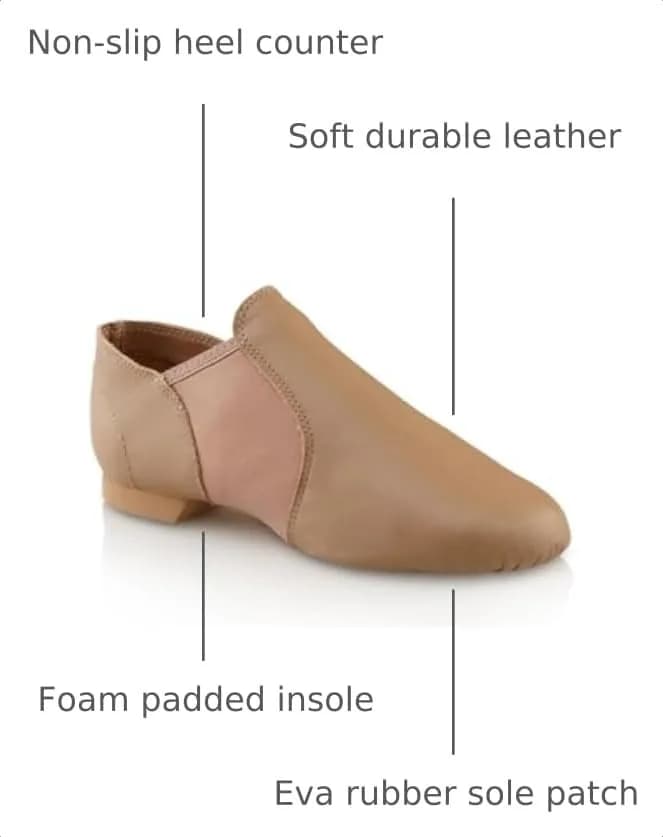 Capezio E-Series Jazz Slip-On Caramel 10.5 M | Flexible, Moisture-Absorbent Dance Shoe thumbnail 3