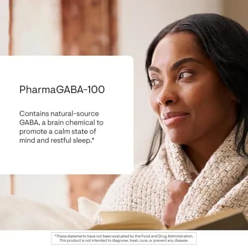 THORNE PharmaGABA-100 Gamma-Aminobutyric Acid (GABA) 100 mg Capsules | Supports Relaxation, Mental Focus & Restful Sleep, NSF Certified thumbnail 3