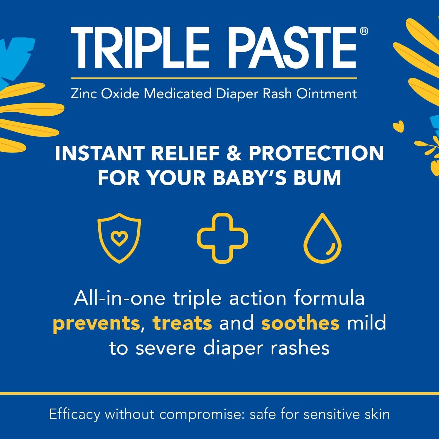 Triple Paste Diaper Rash Cream, Zinc Oxide Baby Ointment, 2 oz - view 2