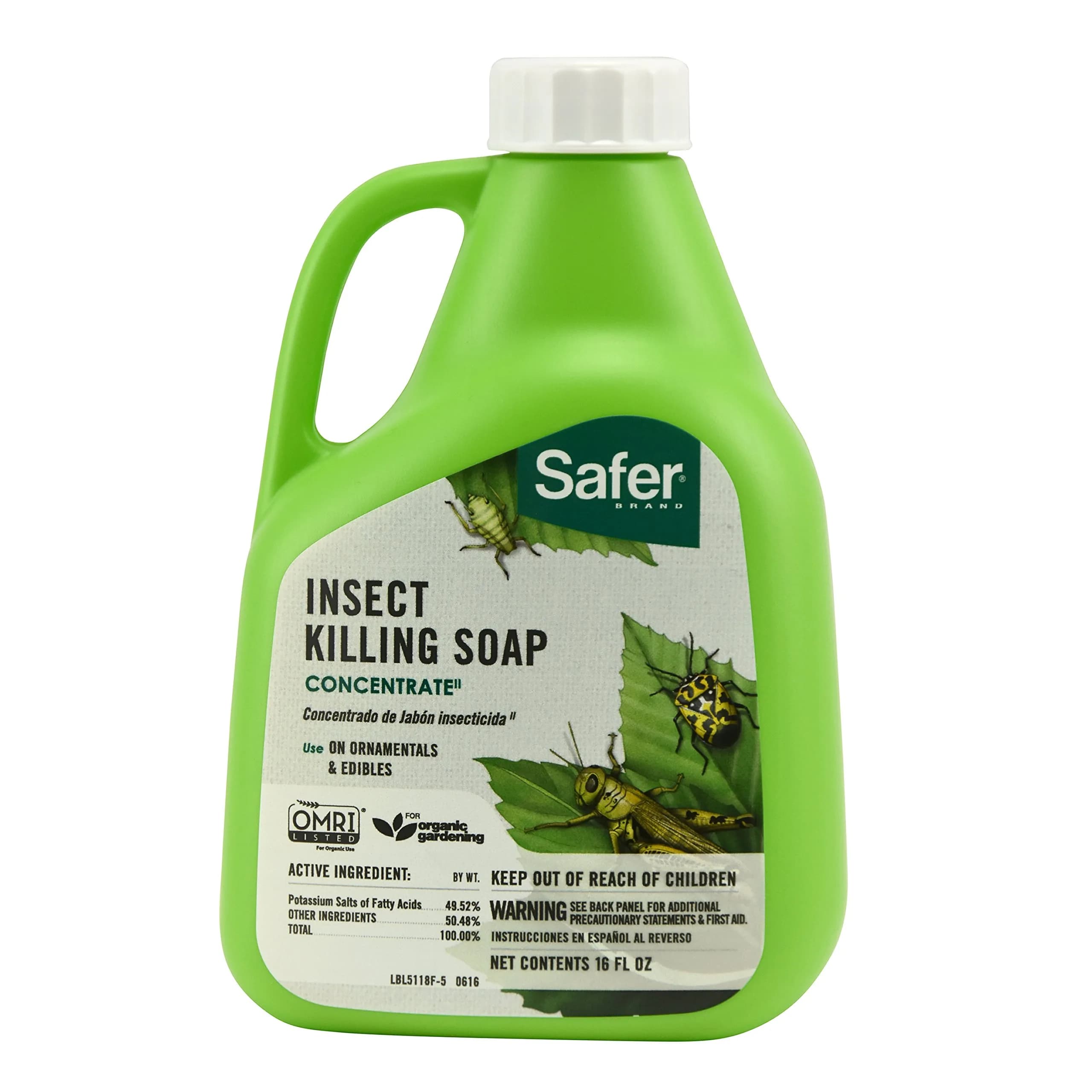 Safer Insect Killing Soap Concentrate 473ml (16 Fl Oz) | OMRI Listed Organic Insecticide for Plants - main product image