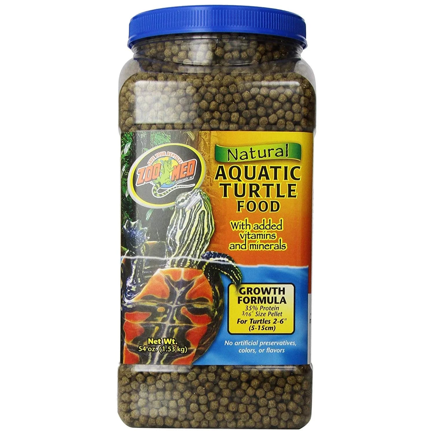 Zoo Med Aquatic Turtle Food Growth Formula 1.53 kg (54 oz) | Scientifically Formulated for Young Turtles