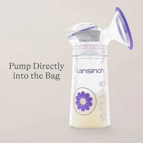Lansinoh Breastmilk Storage Bags 6oz (177ml) 50 Count | BPA/BPS-Free Double Zipper Seal thumbnail 7