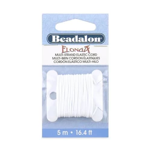 Beadalon Elonga Elastic String White 1mm 5m | Strong Stretch Cord for Bracelets thumbnail 1