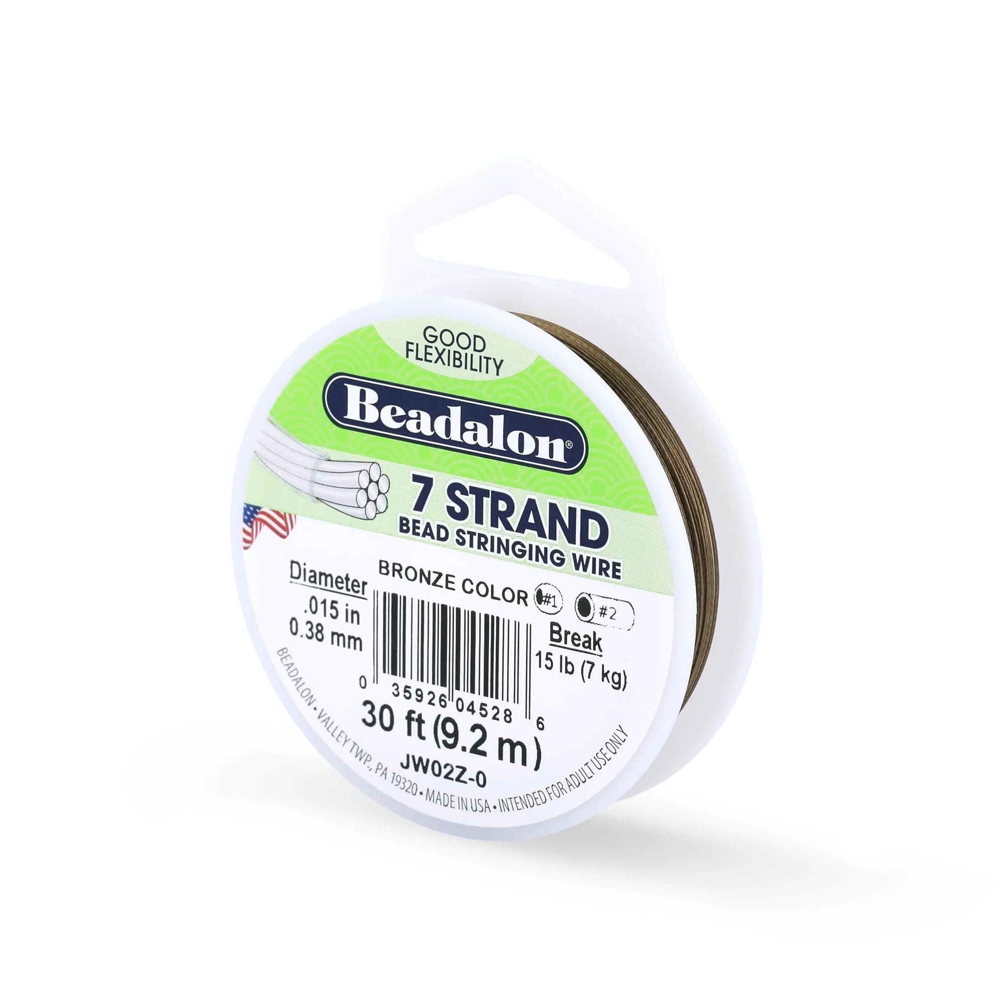 Beadalon 7-Strand Stainless Steel Beading Wire, 0.38 mm - Bronze - main product image