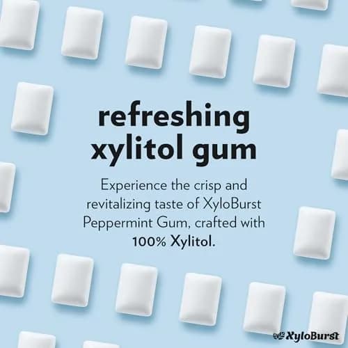 Xyloburst Xylitol Chewing Gum | Sugar Free, Gluten Free, Keto Friendly | Peppermint | 12 Pieces, Pack of 12 thumbnail 5