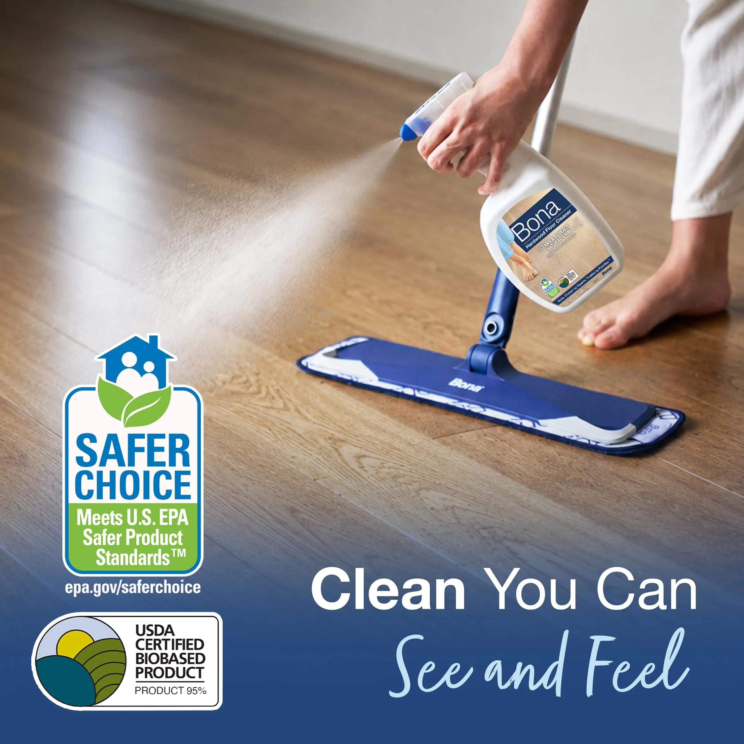 Bona Hardwood Floor Cleaner Spray, 32 fl oz (946 ml) | Residue-Free Formula for Spotless Shine - view 4