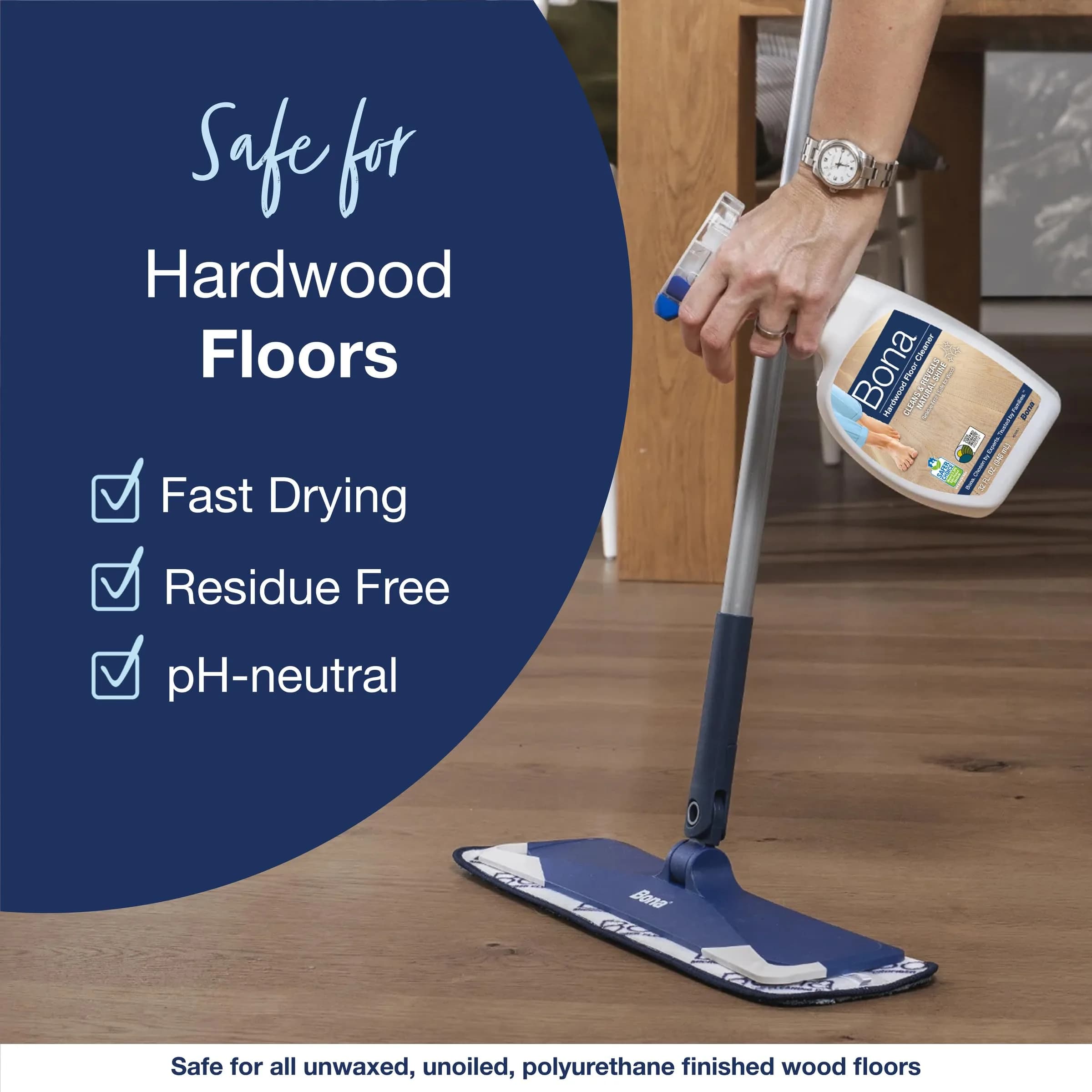 Bona Hardwood Floor Cleaner Spray, 32 fl oz (946 ml) | Residue-Free Formula for Spotless Shine - view 5