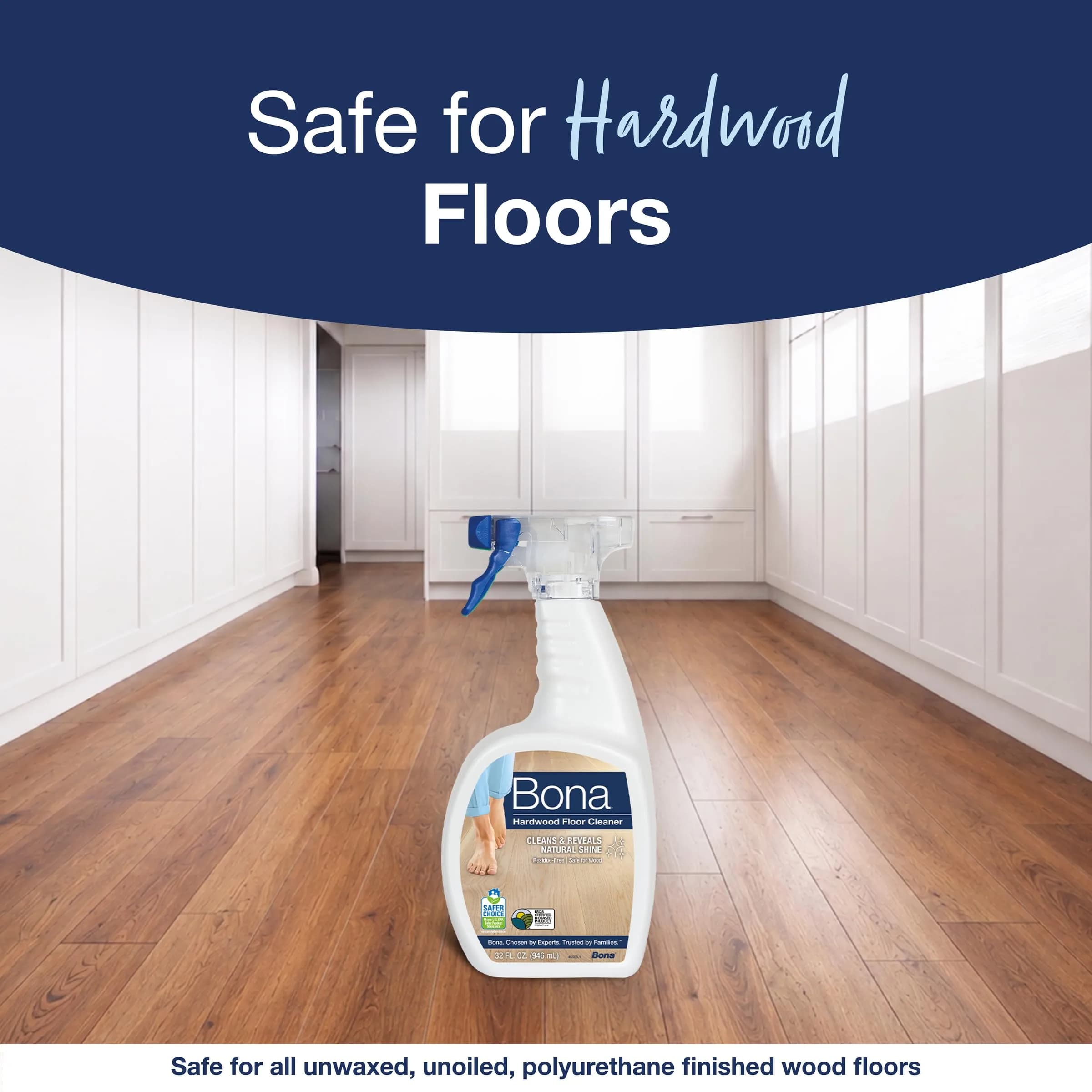 Bona Hardwood Floor Cleaner Spray, 32 fl oz (946 ml) | Residue-Free Formula for Spotless Shine - view 6