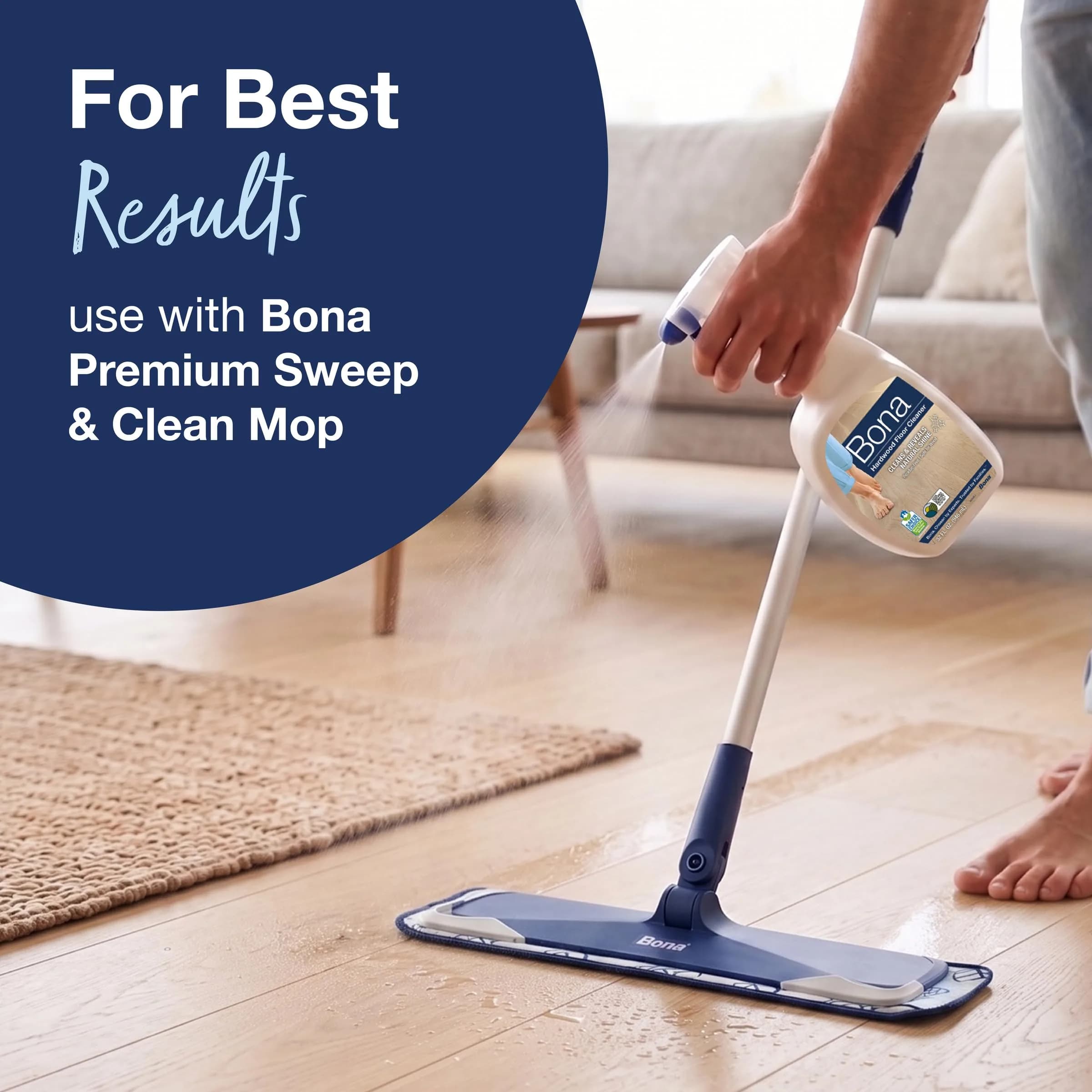 Bona Hardwood Floor Cleaner Spray, 32 fl oz (946 ml) | Residue-Free Formula for Spotless Shine - view 8