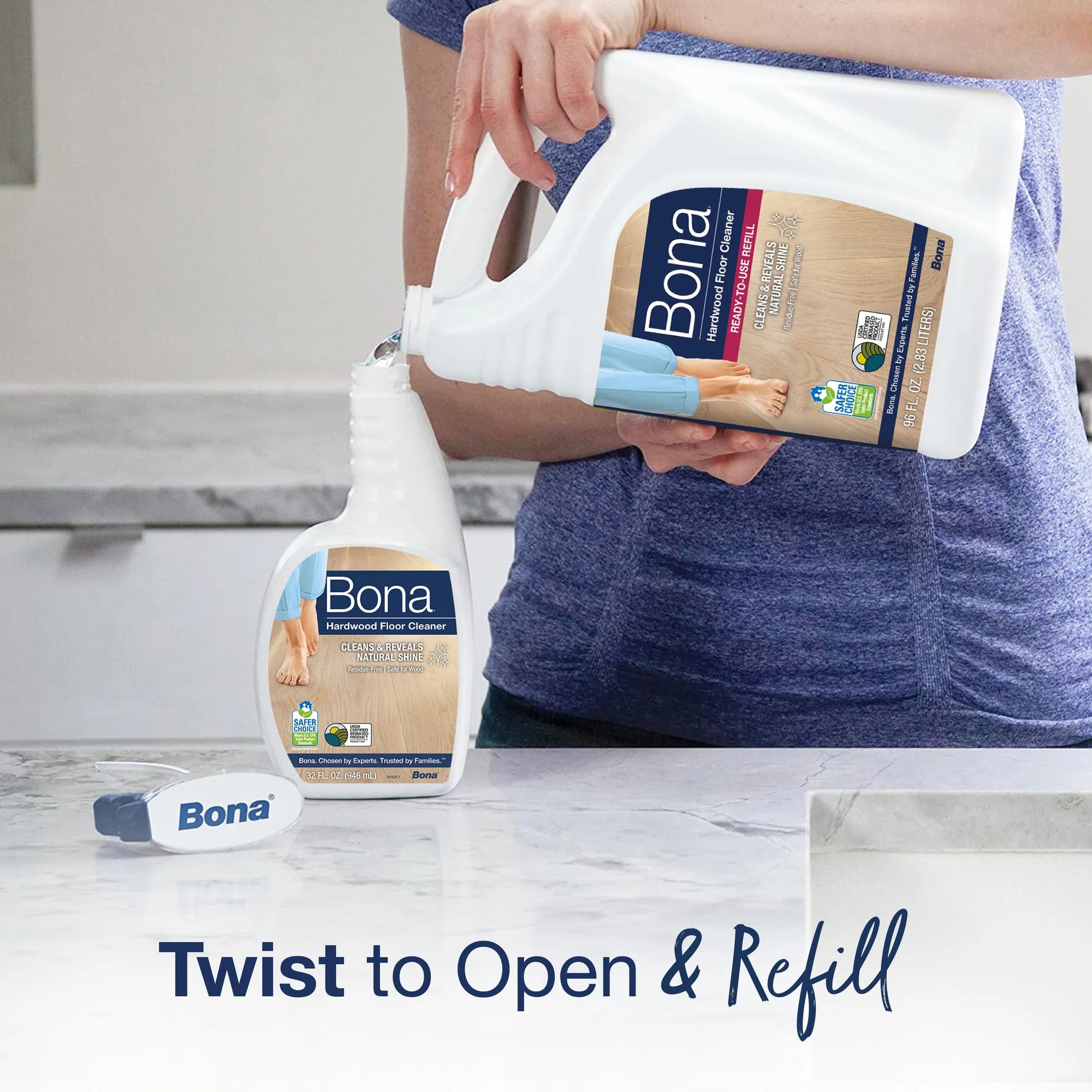 Bona Hardwood Floor Cleaner Spray, 32 fl oz (946 ml) | Residue-Free Formula for Spotless Shine - view 3