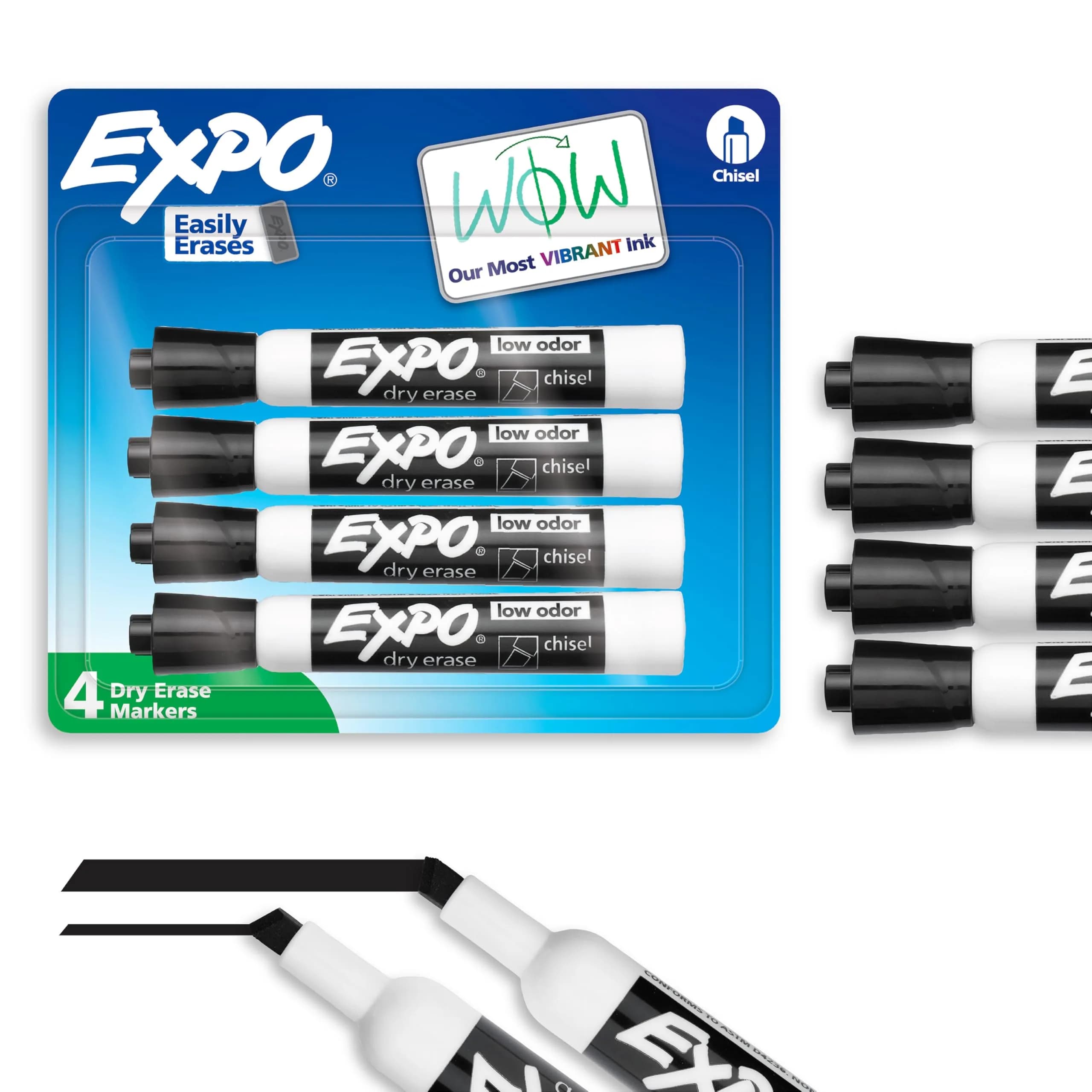 EXPO Dry Erase Markers, 4 Count | Vibrant Ink for Whiteboards & More