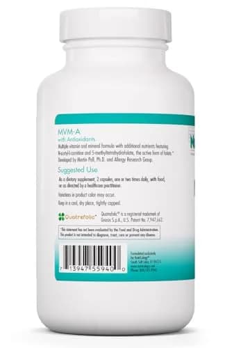 Allergy Research Group Nutricology MVM-A Multivitamin & Minerals, 180 Capsules | Supports Brain, Energy & Immunity thumbnail 3