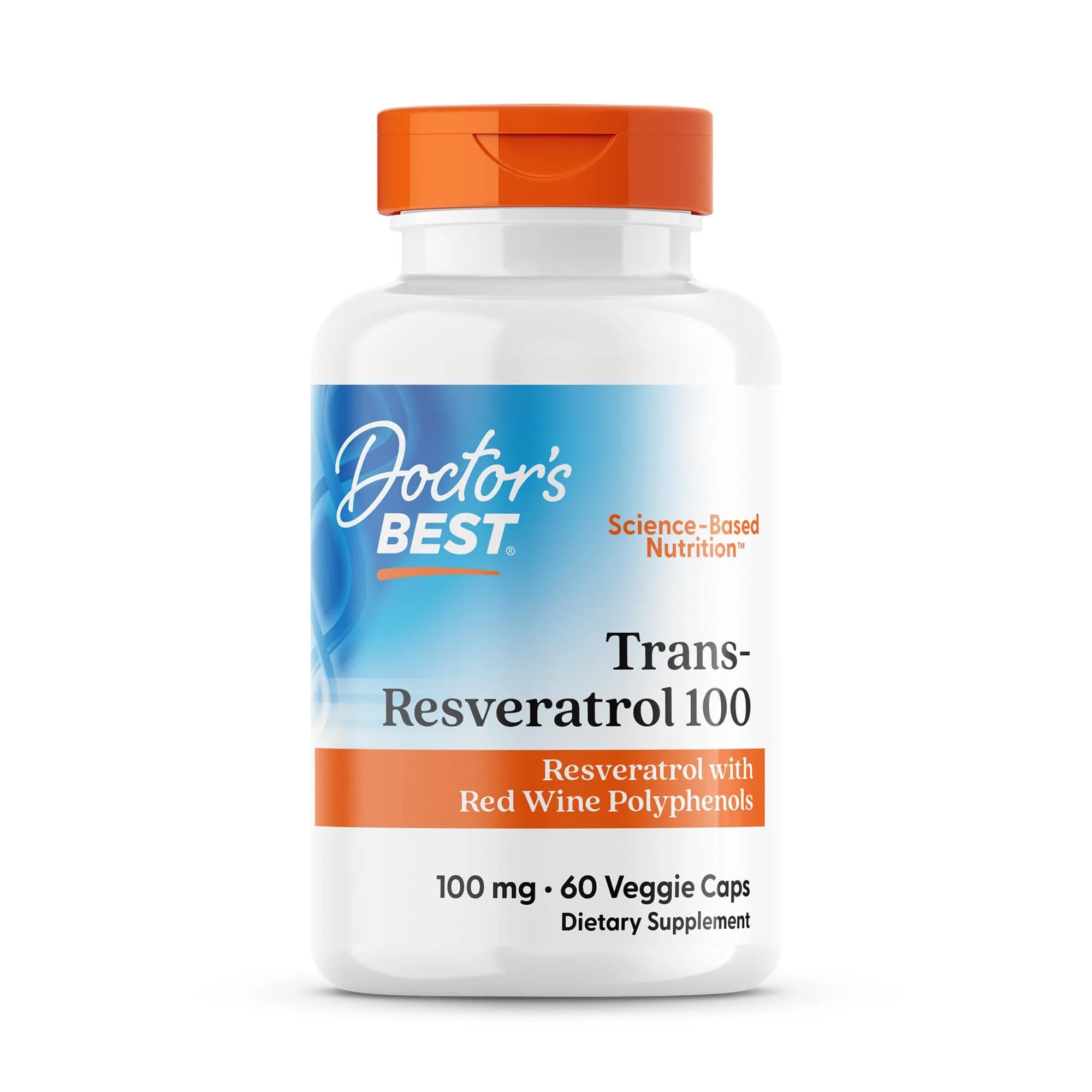 Doctor's BEST Trans Resveratrol 200 mg Vegan Capsules | Antioxidant Support — 100 mg