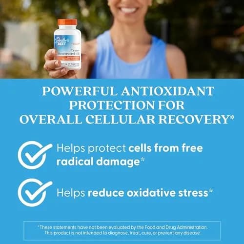 Doctor's Best Trans Resveratrol 100 mg Supplement 60 Veg Caps | Antioxidant Support from Red Wine & Japanese Knotweed thumbnail 6