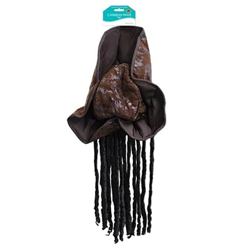 Beistle Caribbean Pirate Hat with Dreadlocks & Red Bandana | Adult Size thumbnail 5