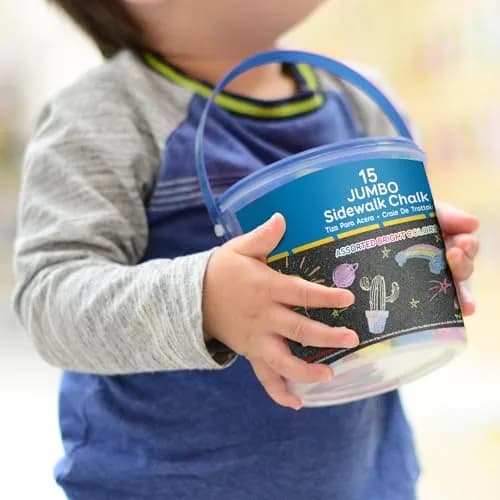 BAZIC Jumbo Color Chalks (15/Bucket) | Vibrant, Soft & Non-Toxic Classroom Chalk thumbnail 5