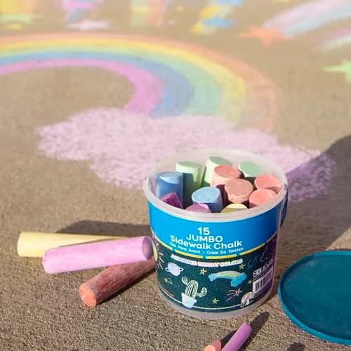 BAZIC Jumbo Color Chalks (15/Bucket) | Vibrant, Soft & Non-Toxic Classroom Chalk thumbnail 6
